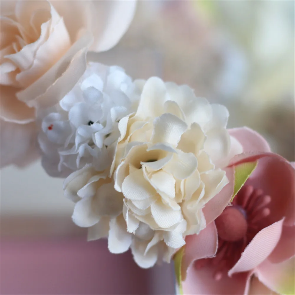 

Children Women Lace Hydrangea Flower Headwear Crown Wreath Headband Girl Rose Headdress Garland floral wedding&events