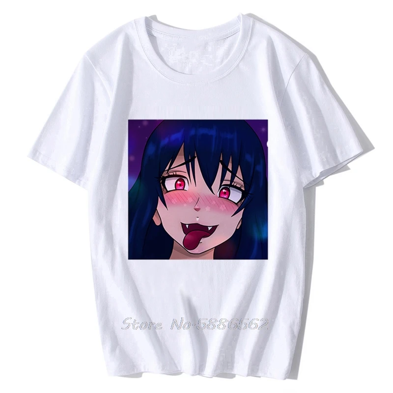 Футболка Ahegao мужская с рисунком лица новая белая Повседневная тенниска