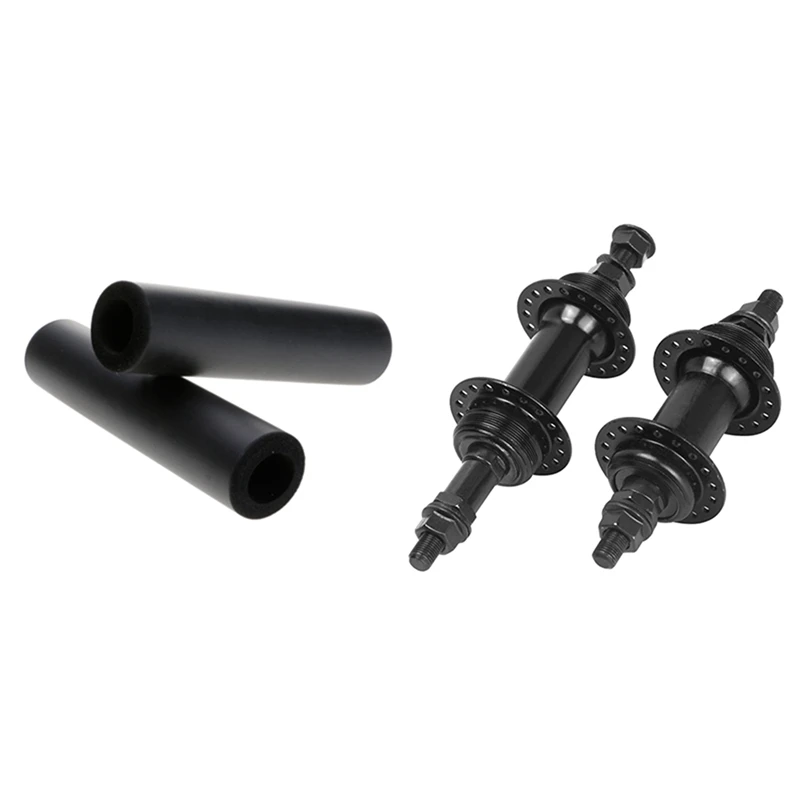 

2X Bicycle Handlebar Gear Grip Black & 1 Pair 36 Holes Front & Rear Disc Brake Hubs
