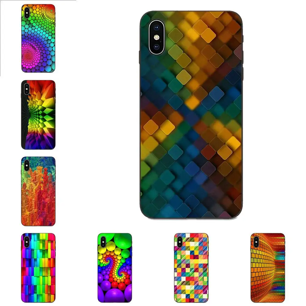 Мягкий чехол из ТПУ с изображением Капа крышка радужных блоков 3d графикой для Xiaomi