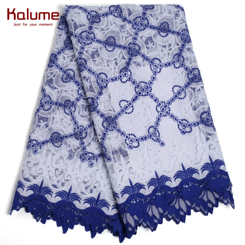 

Kalume Latest African Milk Silk Lace Fabric Top Sale French Mesh Lace Fabric With Stones For Nigerian Wedding Party Fabrics 2210