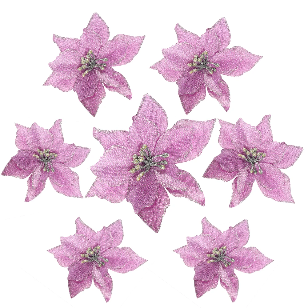 10 шт. Блестящий Свадебный орнамент Poinsettia искусственный венок вечерние