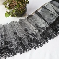 hot sale black fine flexible pipe accessories yarn embroidery lace h1903