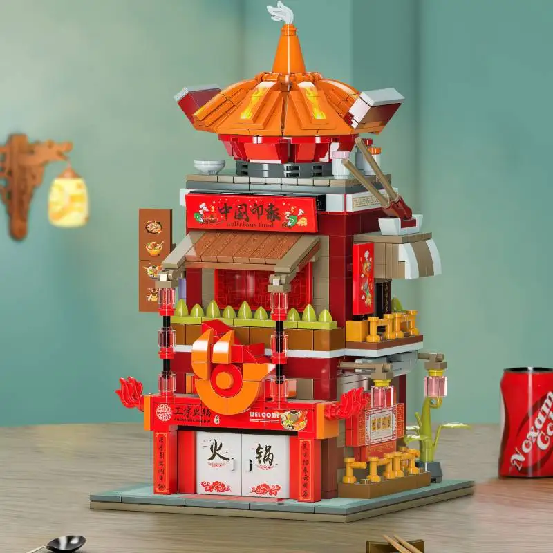 Кирпичи Серии Street View кирпичи для китайского театра чайного дома горячего горшка