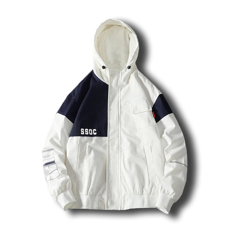 

Spring and autumn new jacket men's hooded jacket casual street men's loose large size high-quality printed jacket trench coat