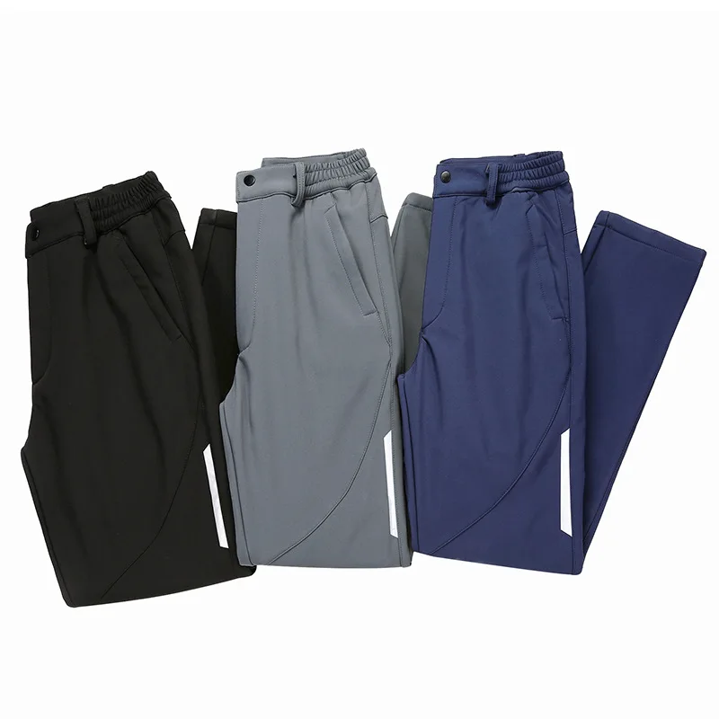 

Winter Fleece Pants for Men Women Waterproof Add Reflective Strip Solid Color Trousers Outdoor Sports Leisure Cycling Hiking 3XL