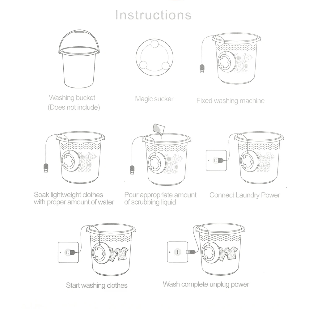 

2 in 1 Portable Mini Washing Machine Ultrasonic Washer with USB Cable Convenient for Travel Business Trip