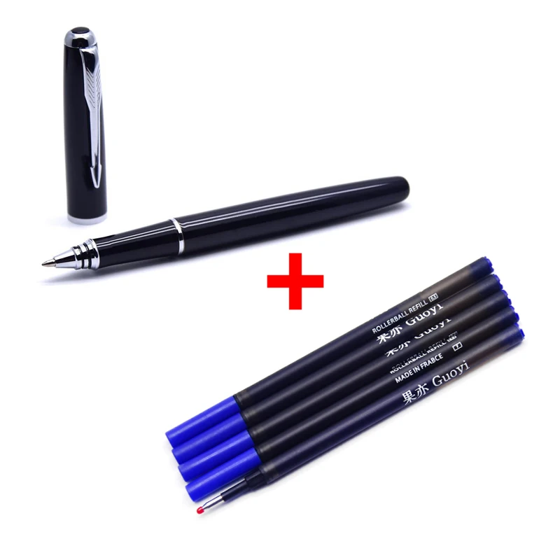 Steel-5 blue ink CCCAGYA A110 Классическая Металлическая гелевая ручка для обучения, офиса, школы, канцелярские принадлежности, Подарочная роскошная ручка для отеля, бизнес-письма, шариковая ручка - Цвет: Steel-5 blue ink