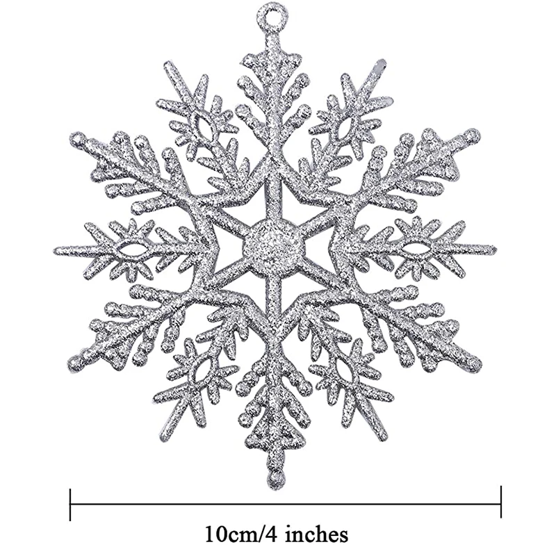 12 шт пластиковые снежинки Рождественские елочные украшения поддельные для дома