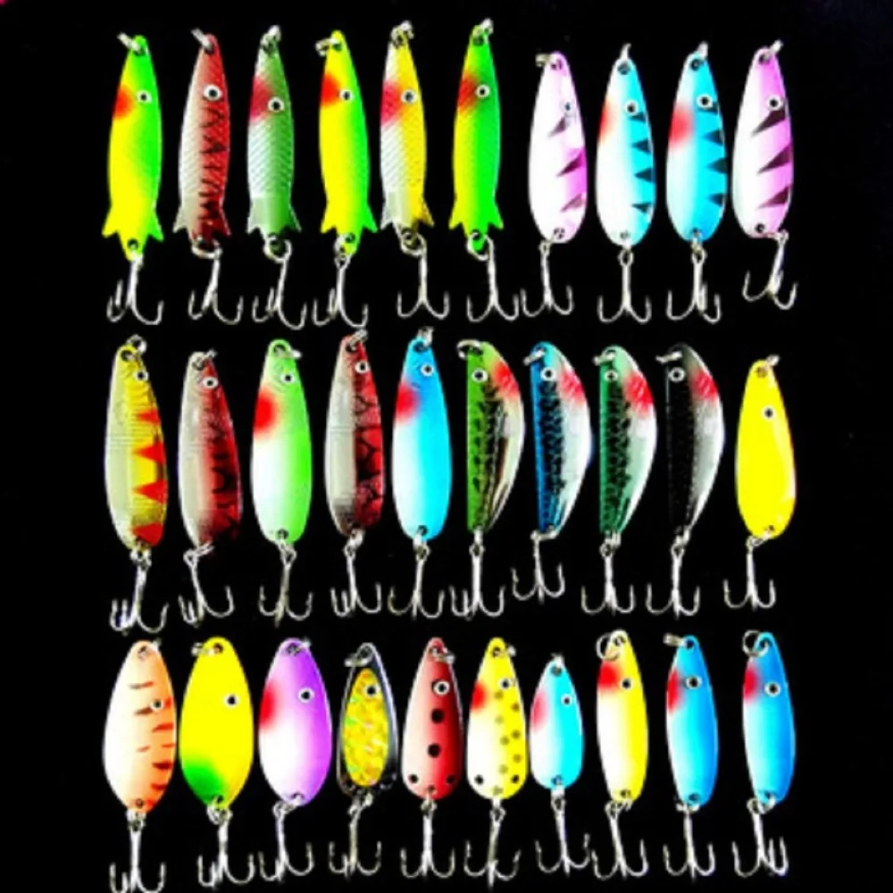 

Набор рыболовных приманок, 30 шт., ложки в ассортименте крючков