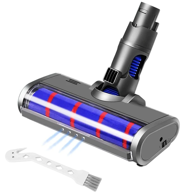 Soft Roller Cleaner Head for Dyson V6 DC58 DC59 DC61 DC62 DC74 Cordless Vacuum Cleaner Attachment with LED Headlight