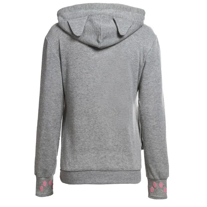 Kawaii Fur Lining Pet Pockets Womens Pullover Casual Harajuku Hoody Sweatshirt Long Sleeve Autumn Loose Fit Top Moletom Feminino | Женская