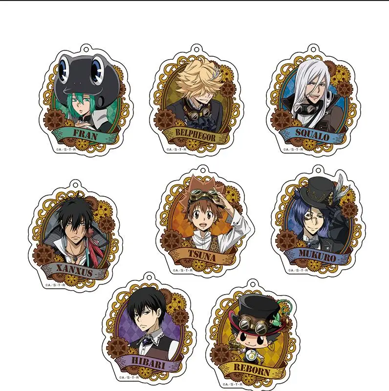 

Anime HITMAN REBORN! NEW Suits Series Sawada Tsunayoshi Sasagawa Ryohei Hibari Kyoya Acrylic Bags Pendant Keyring Keychains Gift