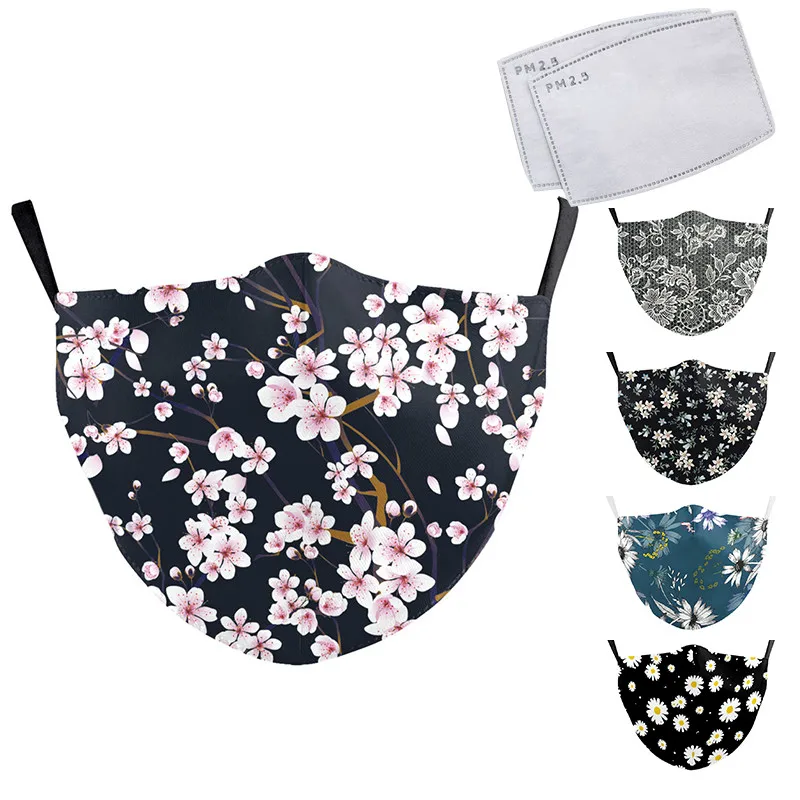 Маска для лица с цветочным принтом маски ацтекским тканевый защитный платок