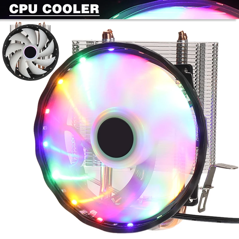 Pohiks 1 шт. 4Pin Процессор RGB красочный веер кулер прочный немой компьютер чехол
