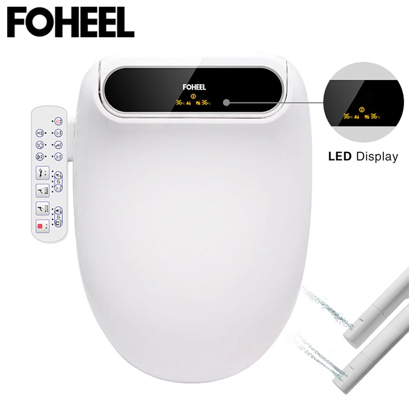 Умное сиденье для унитаза FOHEEL электрическое биде теплое со светодиодсветильник