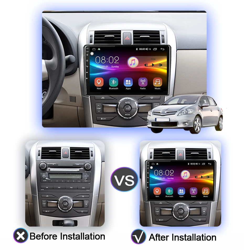 COHO Android 10 для Toyota Auris 2006-2011 плеер стерео аудио радио GPS навигация Основной блок 8