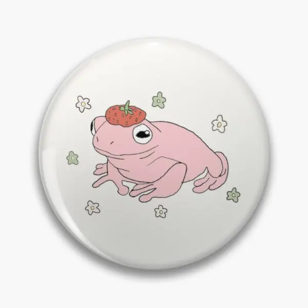 

Strawberry Frog Customizable Soft Button Pin Collar Cartoon Badge Lapel Pin Metal Fashion Funny Gift Cute Women Brooch Hat