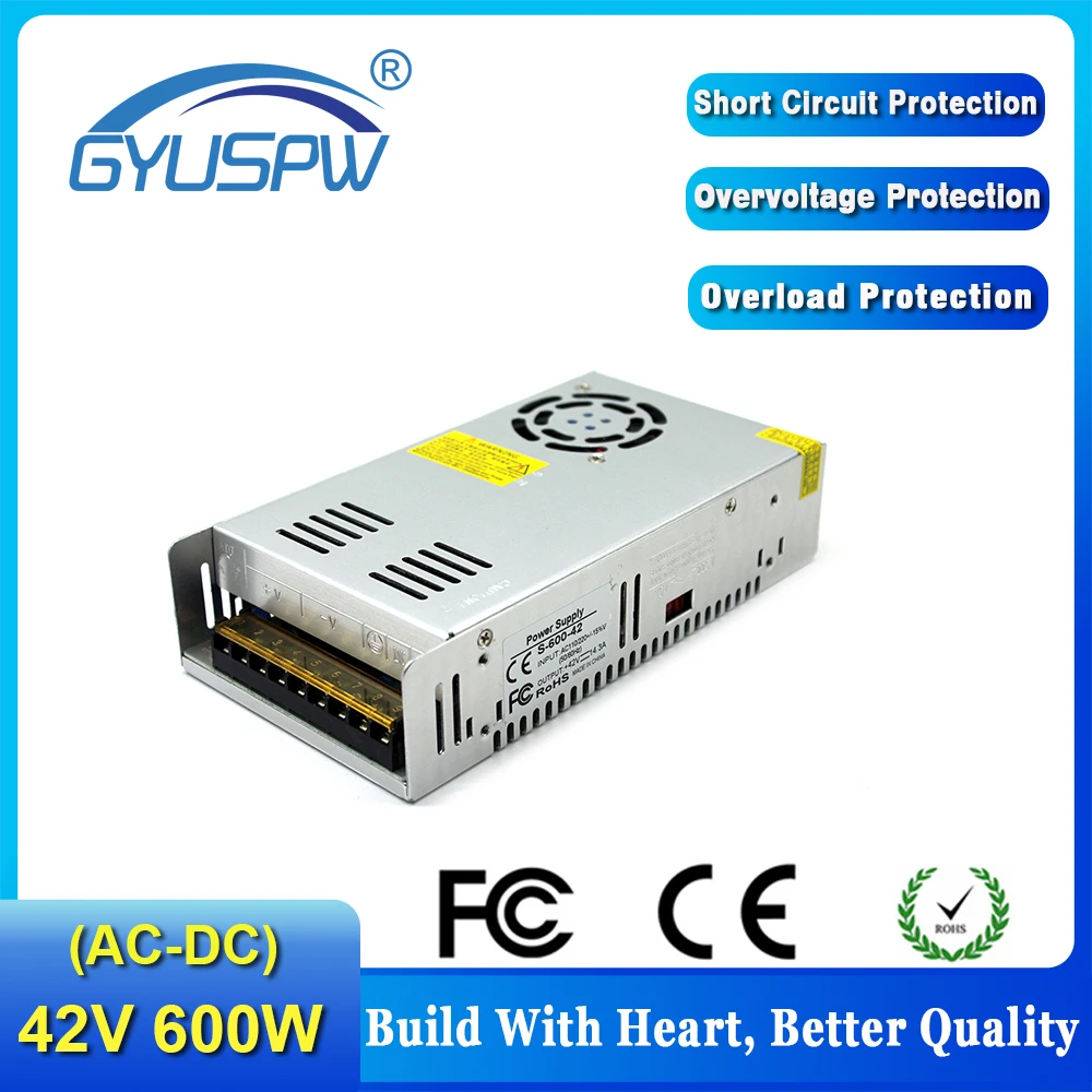 Импульсный источник питания DC42V 600 Вт для гравировального станка с ЧПУ