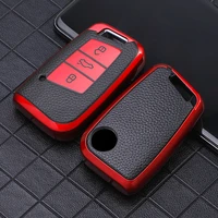 leather tpu car remote key case protection shell fob for volkswagen vw magotan passat b8 golf for skoda superb a7 accessories