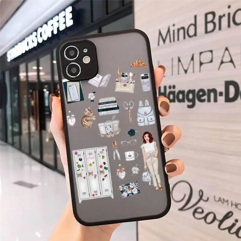 

US Stamp label girlfriends Phone Cases Matte Transparent for iPhone 7 8 11 12 s mini pro X XS XR MAX Plus cover funda