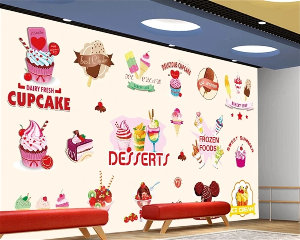 

beibehang Custom photo wallpaper modern 3D retro nostalgic coffee shop milk tea dessert bar western restaurant background wall