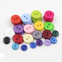 100pcspack random color 2 holes round shape kids sewing buttons plastic clothes tools 9111520mm 4sizes garment accessories