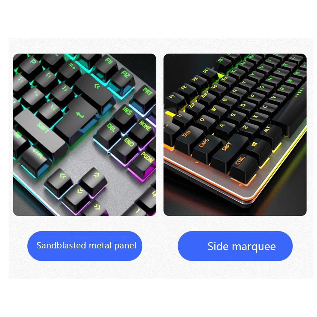 

G900 104 Keys Wired RGB Blacklit Mechanical Gaming Keyboard for Office Electronic Gamer - Pink White /Blue Switch (Knob Version)