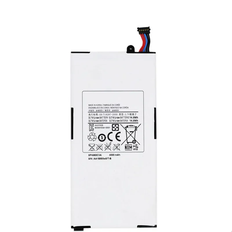 Новый оригинальный аккумулятор для планшетного ПК 7 0 мА SP4960C3A Samsung Galaxy Tab 10. Φ I800