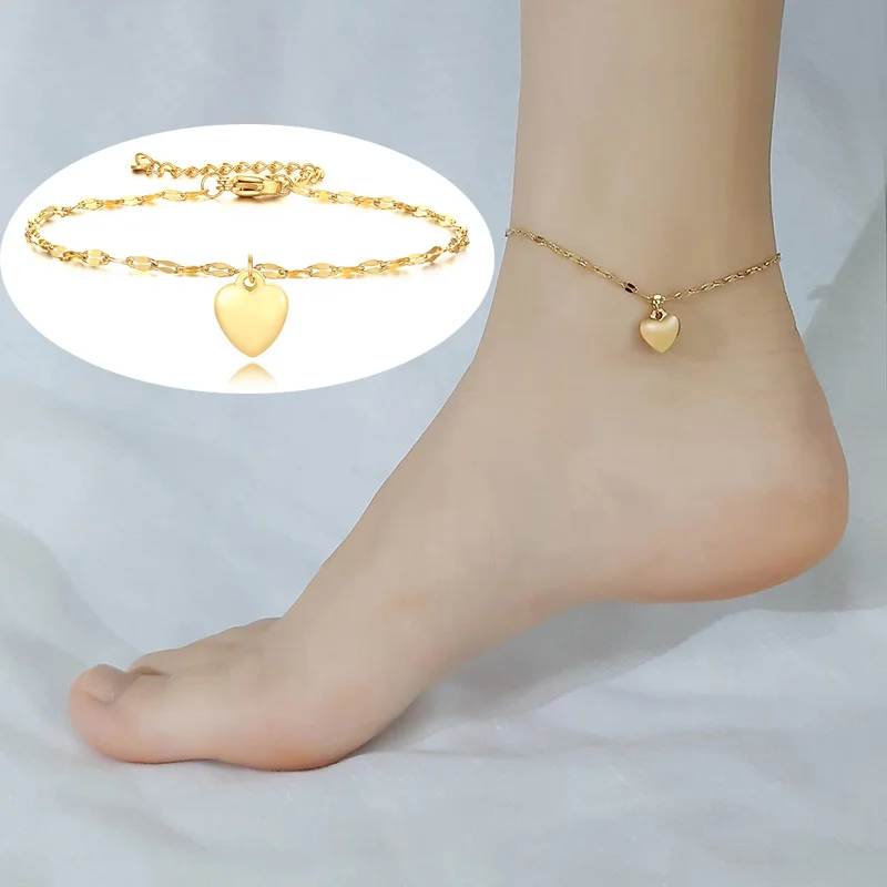 

Punk Sexy Heart Anklets for Women Ethnic Ankle Chain Foot Jewelry Anklets Turkish Barefoot Party