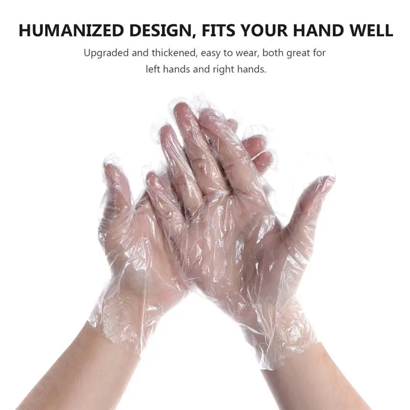 100 шт./компл. одноразовые перчатки прозрачные пищевые пластиковые для кухни