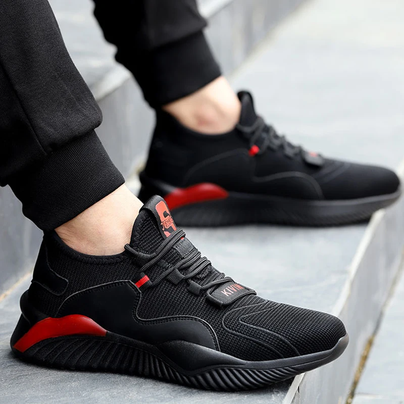 

Drop Shipping Men's Steel Toe Cap Protective Work Shoes Outdoor Anti Smashing Shoes Men Puncture Proof Safety Shoes Sneakers