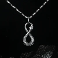 personality infinity snake necklace gothic punk style python snake chain men women biker stainless steel jewelry hip hop chain