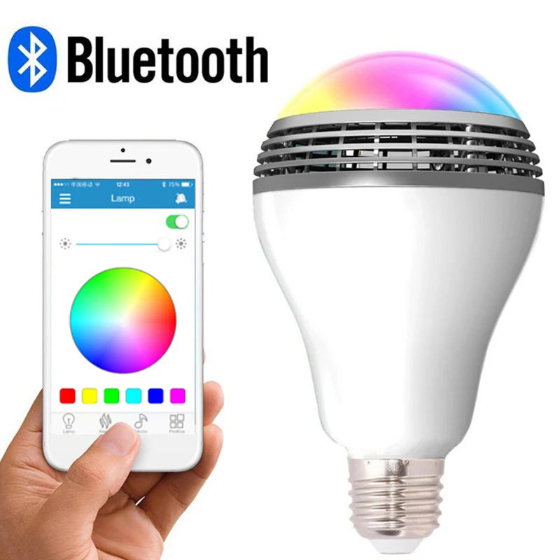Умная Светодиодная лампа с изменяющимся цветом беспроводная bluetooth-колонка
