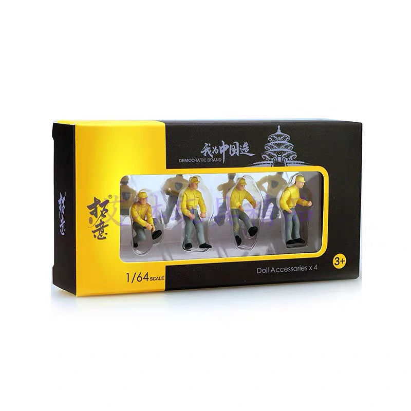 4 шт./лот 1/64 архитектурная модель пластиковая фигурка рабочих по ремонту в