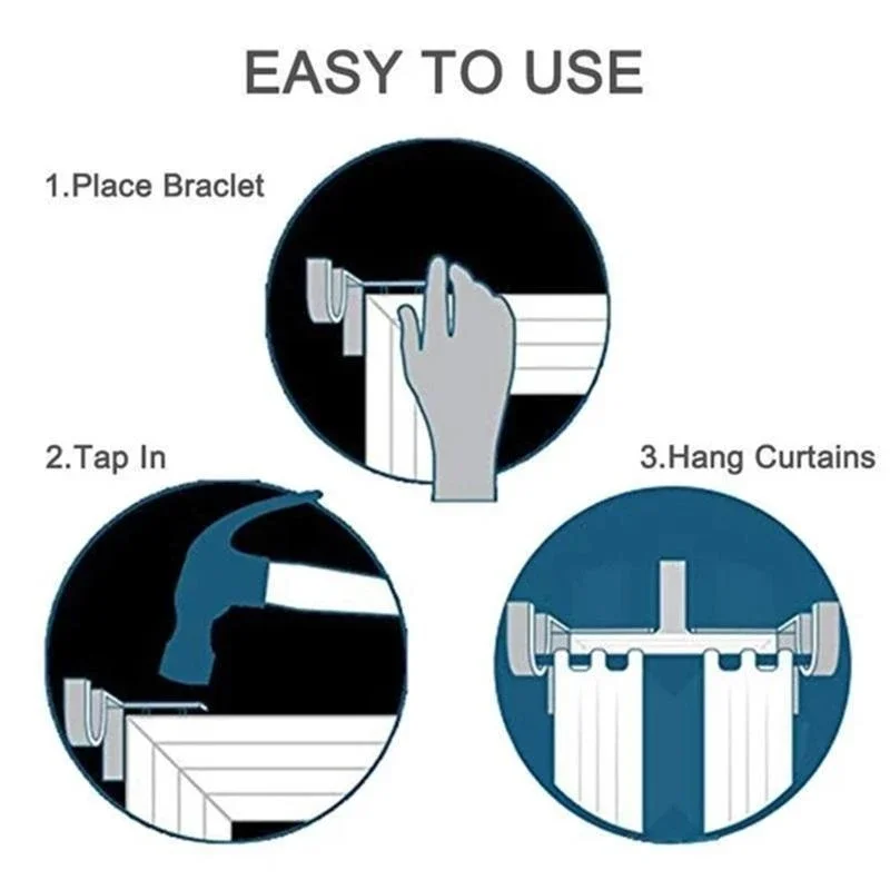 2 предмета/партия Шторы кронштейны штанги повесить штангодержатели нажмите