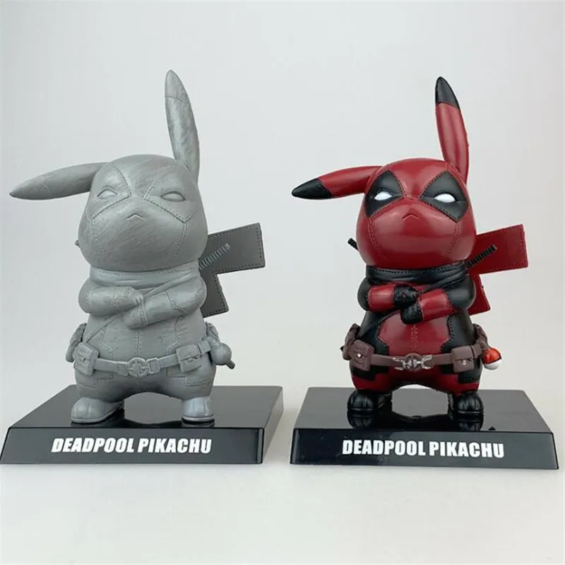Pokemon Pikachu Deadpool Anime Figure Pikachu Cosplay Toys Collection PVC Figurine Kids Dolls Juguetes Kawaii Action Figma Model