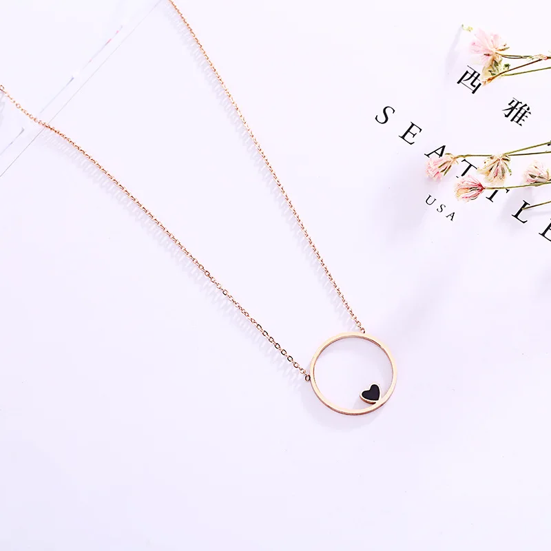 Ожерелье TSHOU191 из титановой стали Женская цепочка до ключиц не выцветающая