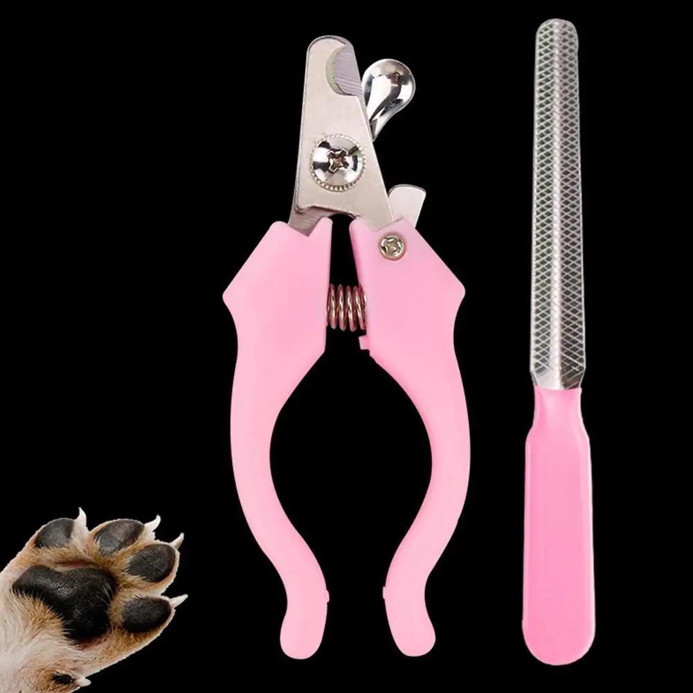 

Pet Nail Clippers With File Stainless Steel Dog Nail Trimmers Cat Nail Scissors Pet Cleaning Supplies