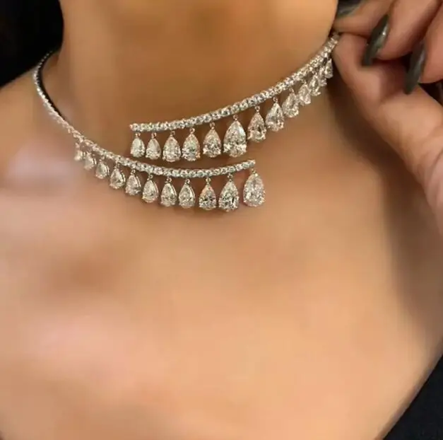 

Water drop pendant necklace fashion accessories unique design zircon necklace for women