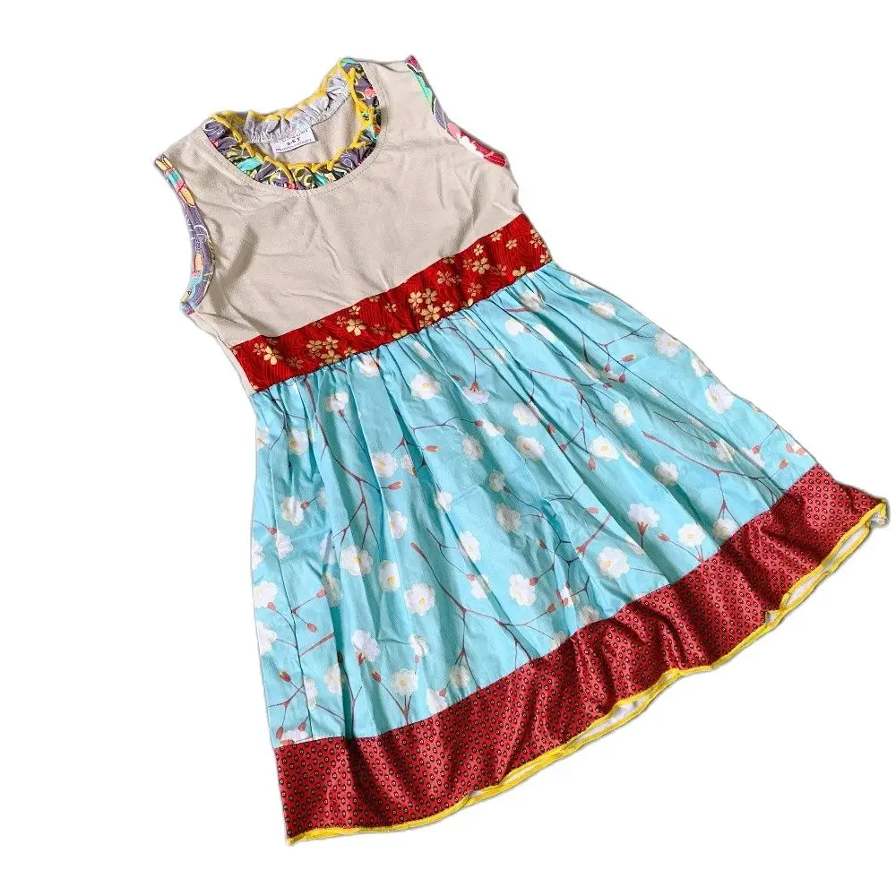 Летнее красивое темно-красное Хлопковое платье с коротким рукавом и оборками для