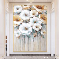 nordic pop ornaments home decorate wall handmade oil painting abstract white flower petals on canvas paintings decor living room