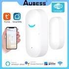 Умные детекторы открытойзакрытой двери AUBESS Tuya, домашняя сигнализация с Wi-Fi, совместима с приложением Alexa Google Home Tuya