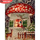 HUACAN Алмазная Картина Пейзаж Санта-Клаус Алмазная вышивка полная квадратная дрель зимняя ручная работа на рождественскую тематику набор значок