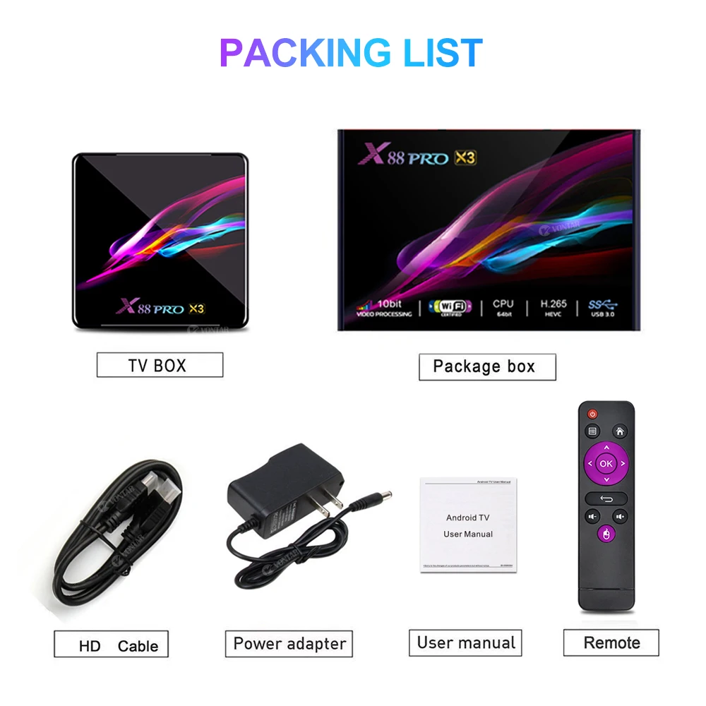 

Smart TV Box Android 9.0 X88 PRO X3 Amlogic Set Top Box Google Media YouTube 64GB 32GB S905X3 Quad Core 5G Wifi 4K16GB 4GB 128GB