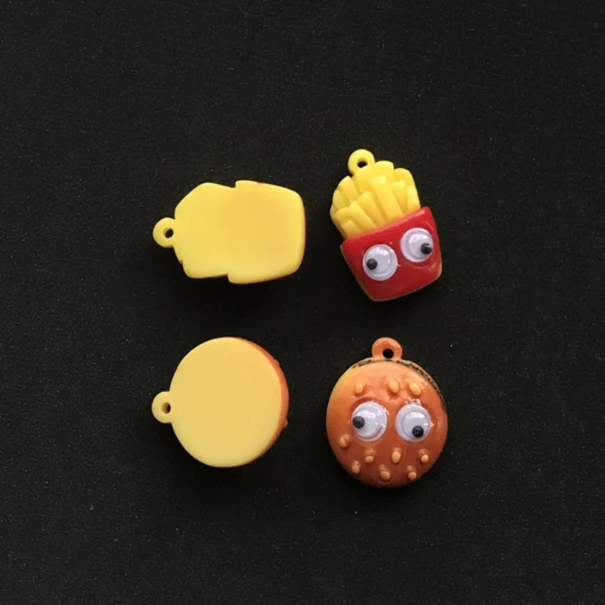 10 шт смолы Flatback еда гамбургер и картофель фри для Подвеска ключей на шею DIY