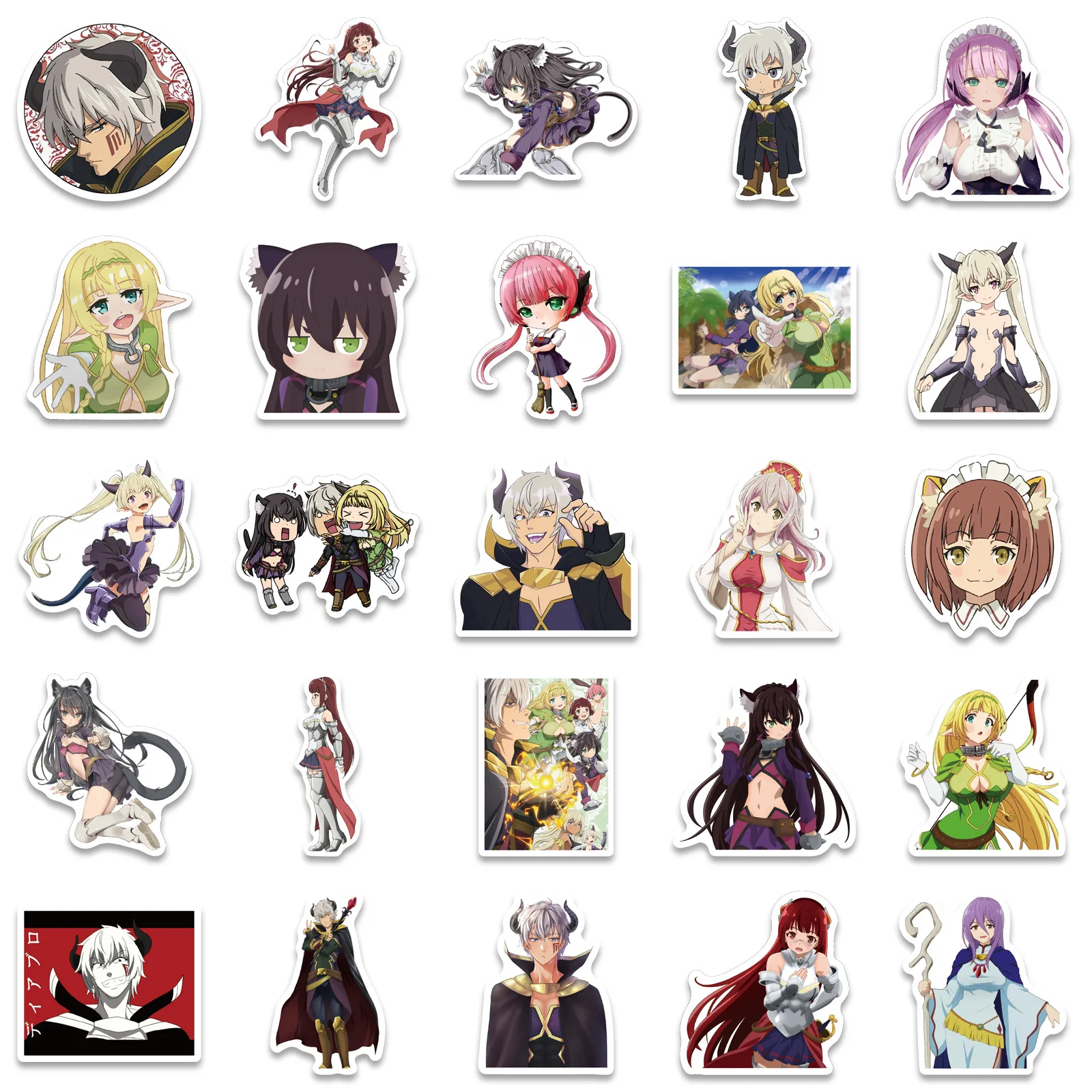 

10/50Pcs Japan Anime HOW NOT TO SUMMON A DEMON LORD Stickers Scrapbook Laptop Skateboard Luggage Guitar Graffiti Kids Stickers