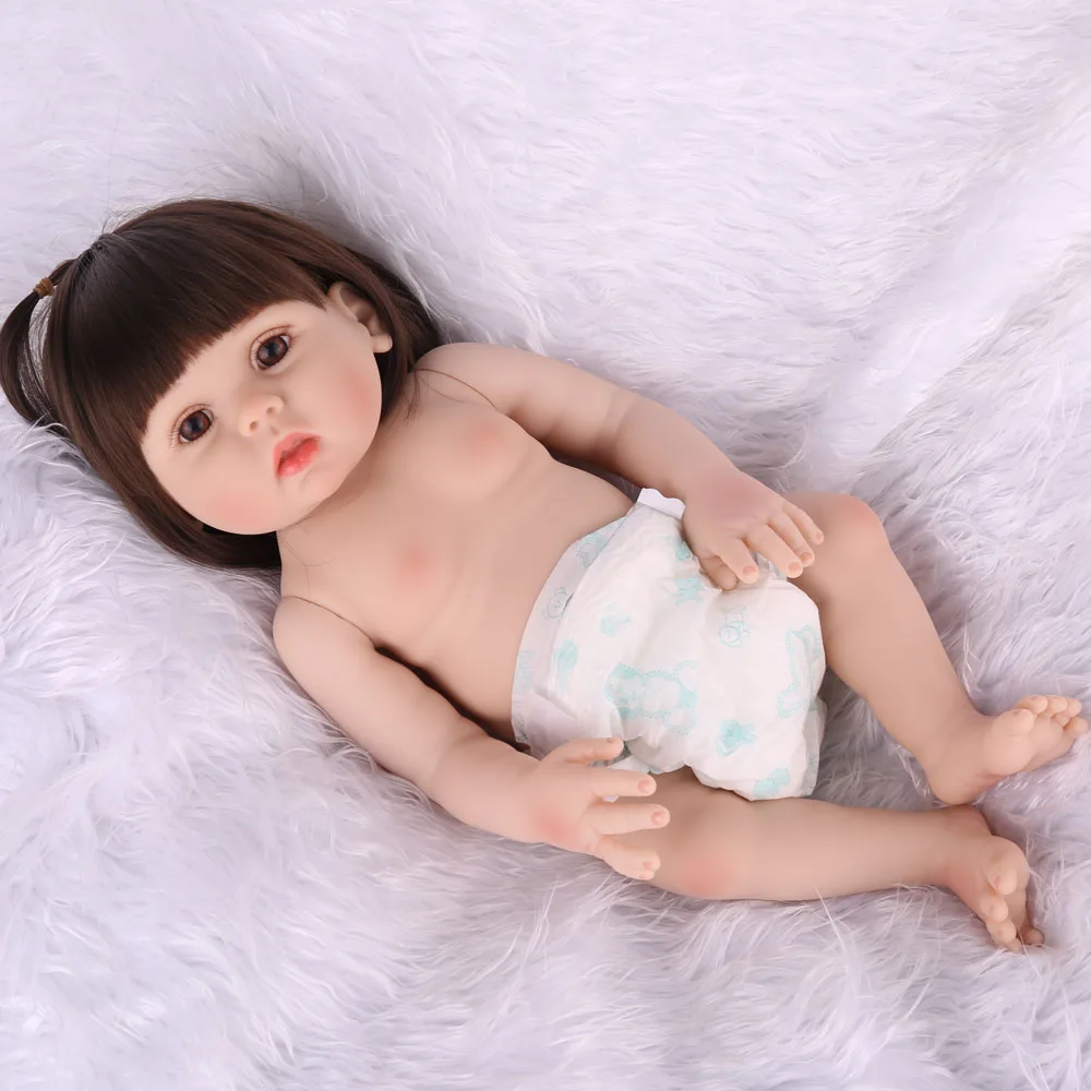 Full Soft silicone Reborn Baby Dolls 18 Inch 48cm Child Alive Play Toys Lifelike Toddler Girl Bath Playmate Kids Birthday Gifts