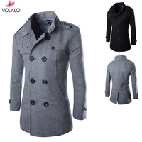 men winter wool coat mens new high quality solid color simple blends woolen pea coat male trench coat casual overcoat 2019