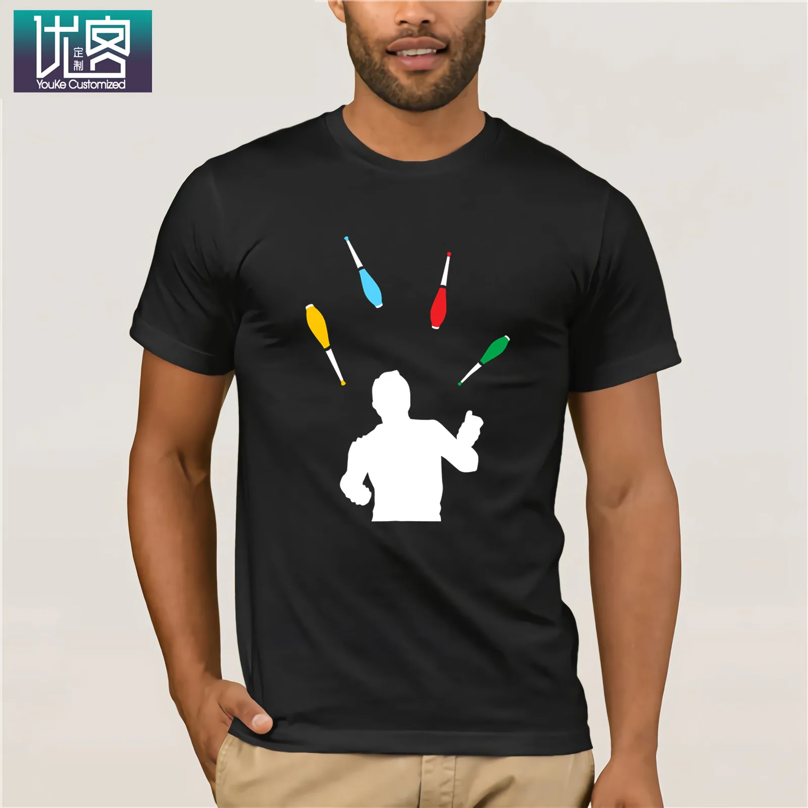 Мужская футболка с коротким рукавом Silhouette Juggler хлопковая Футболка изображением